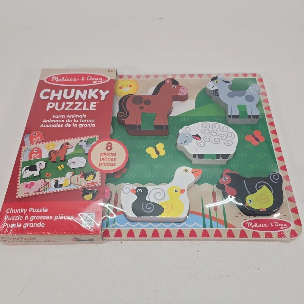 Melissa and Doug Fresh‎ Start FARM ANIMALS Chunky Thick Wood Puzzle 12
